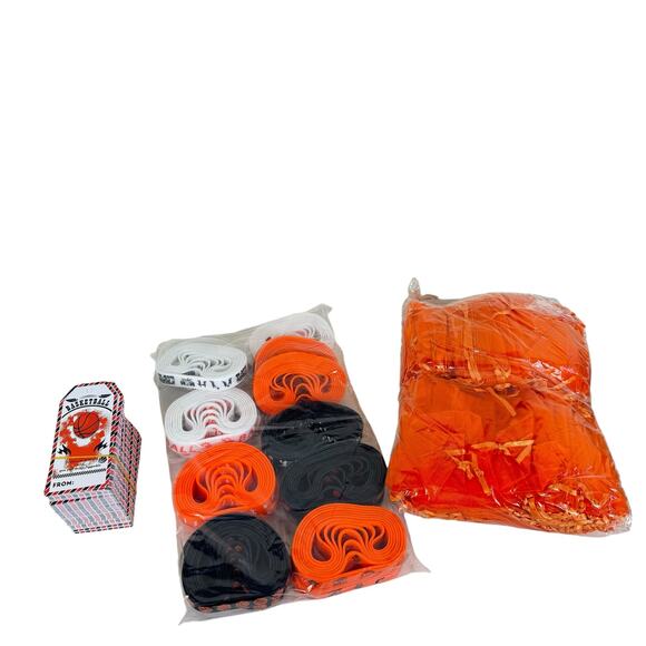 New In Box Basketball Silicone Bracelets Orange Mesh Bags Gift Tags 360 Pieces - Picture 1 of 13